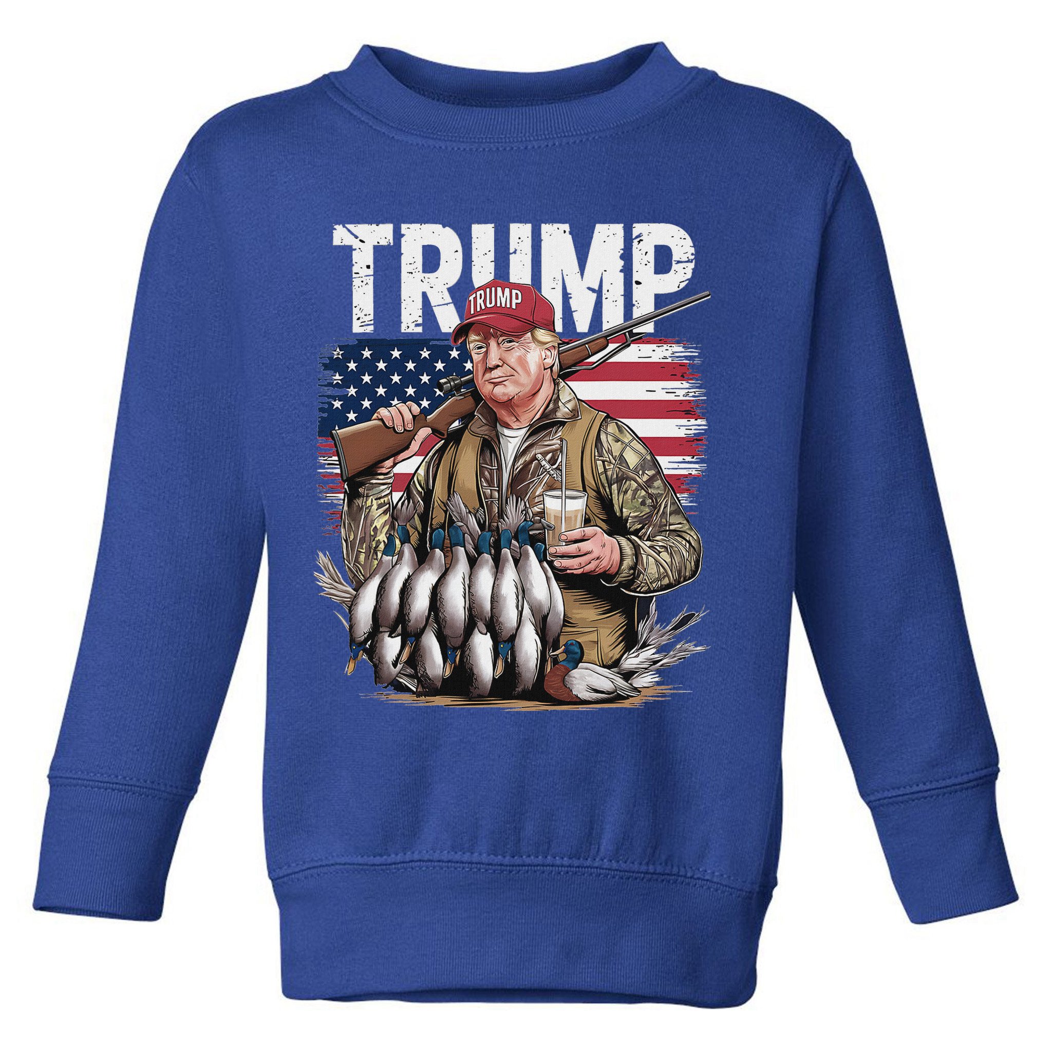 Trump Hunting Duck Hello Hunting Camo Hunting Toddler Sweatshirt