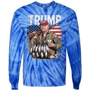 Trump Hunting Duck Hello Hunting Camo Hunting Tie-Dye Long Sleeve Shirt