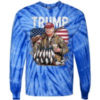 Trump Hunting Duck Hello Hunting Camo Hunting Tie-Dye Long Sleeve Shirt