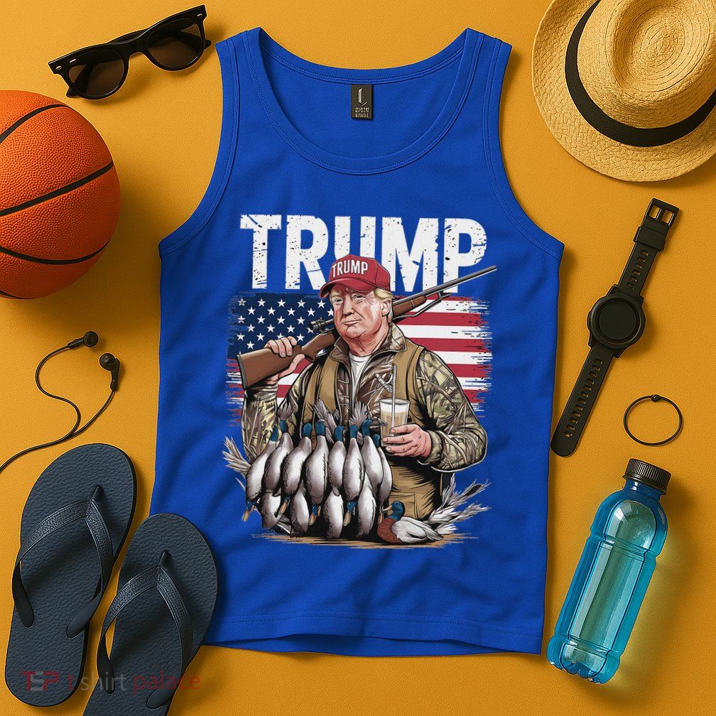 Trump Hunting Duck Hello Hunting Camo Hunting Tank Top