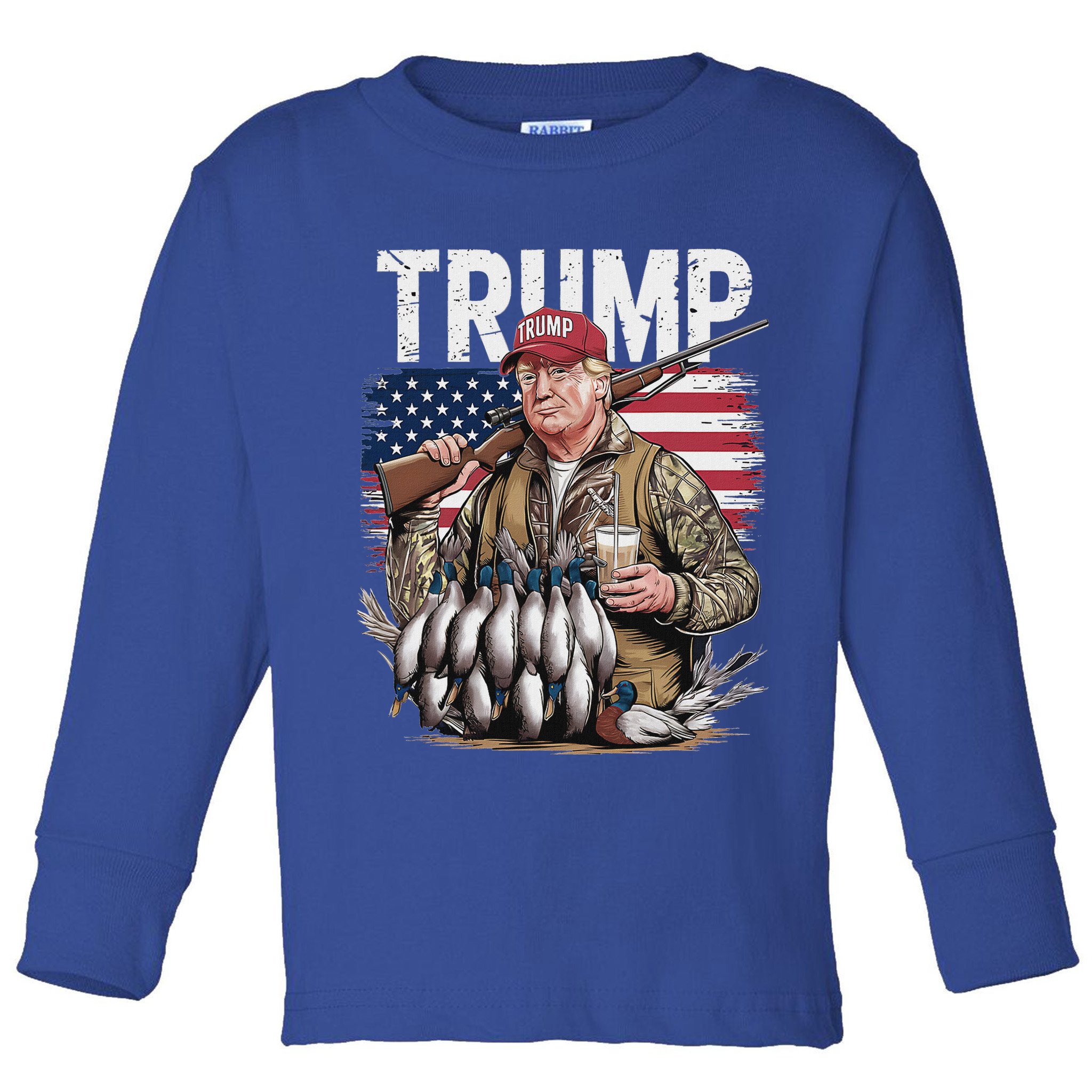 Trump Hunting Duck Hello Hunting Camo Hunting Toddler Long Sleeve Shirt