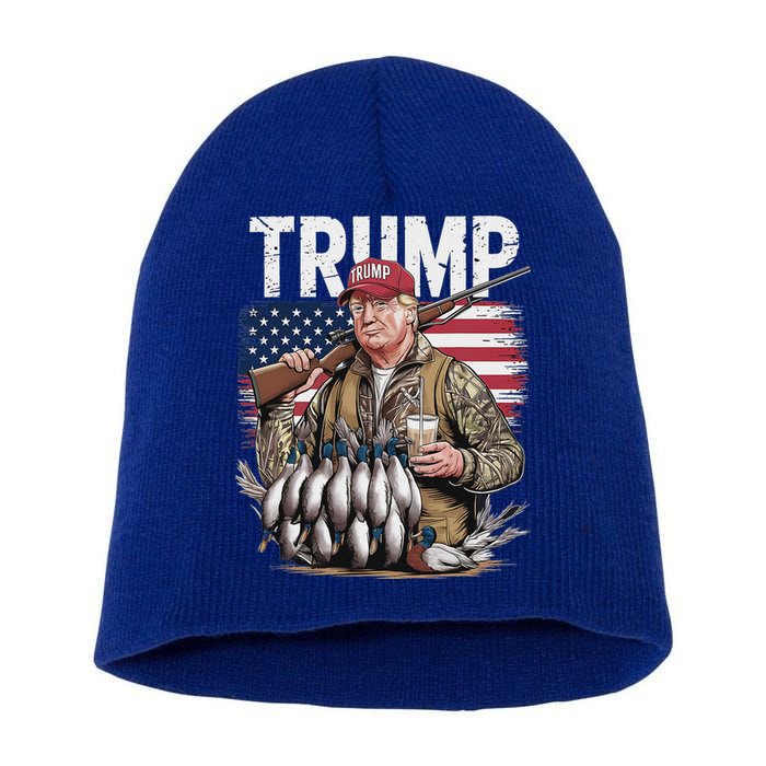 Trump Hunting Duck Hello Hunting Camo Hunting Short Acrylic Beanie