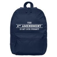 The 2nd Amendment Is My Gun Permit 16 in Basic Backpack