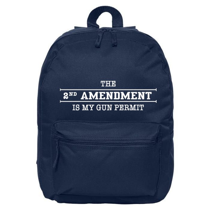 The 2nd Amendment Is My Gun Permit 16 in Basic Backpack