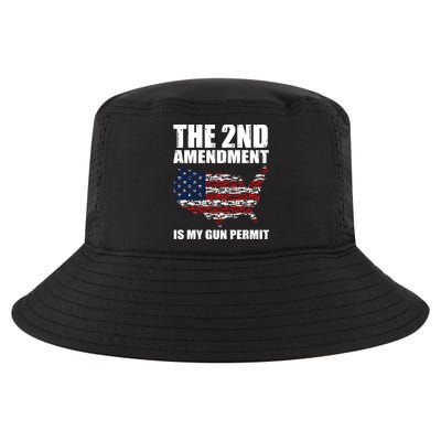 The 2nd Amendment Is My Gun Permit American Gun Flag Cool Comfort Performance Bucket Hat