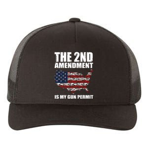 The 2nd Amendment Is My Gun Permit American Gun Flag Yupoong Adult 5-Panel Trucker Hat