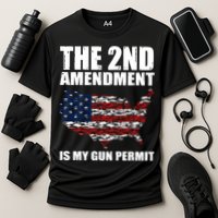 The 2nd Amendment Is My Gun Permit American Gun Flag Cooling Performance Crew T-Shirt