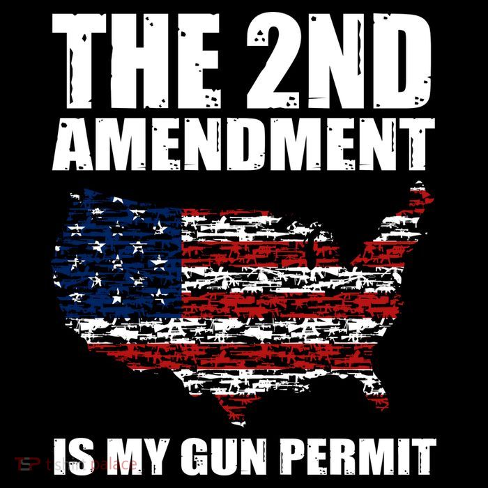 The 2nd Amendment Is My Gun Permit American Gun Flag Apron