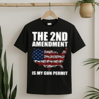 The 2nd Amendment Is My Gun Permit American Gun Flag T-Shirt