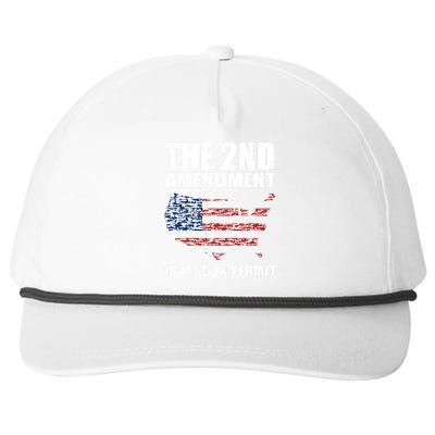 The 2nd Amendment Is My Gun Permit American Gun Flag Snapback Five-Panel Rope Hat