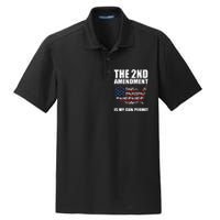 The 2nd Amendment Is My Gun Permit American Gun Flag Dry Zone Grid Polo