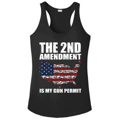 The 2nd Amendment Is My Gun Permit American Gun Flag Ladies PosiCharge Competitor Racerback Tank