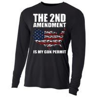 The 2nd Amendment Is My Gun Permit American Gun Flag Cooling Performance Long Sleeve Crew