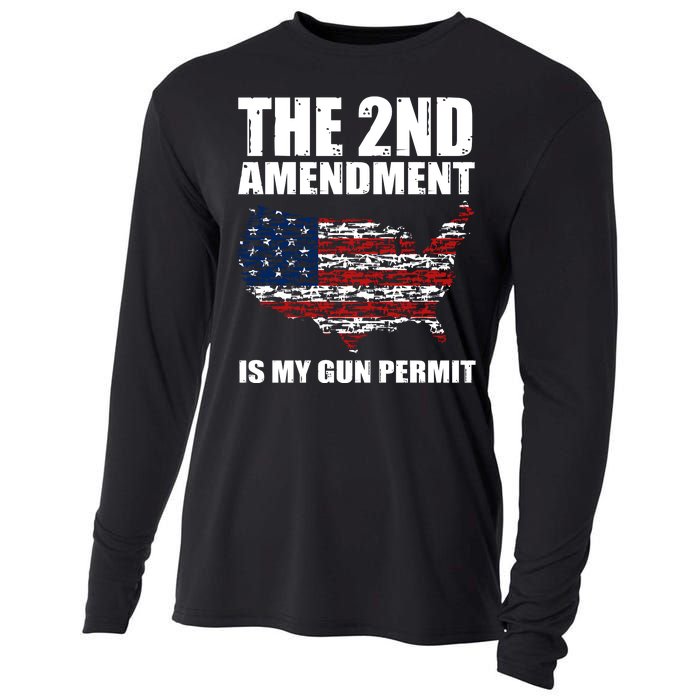 The 2nd Amendment Is My Gun Permit American Gun Flag Cooling Performance Long Sleeve Crew