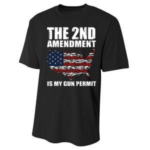 The 2nd Amendment Is My Gun Permit American Gun Flag Performance Sprint T-Shirt