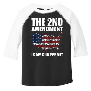 The 2nd Amendment Is My Gun Permit American Gun Flag Toddler Fine Jersey T-Shirt