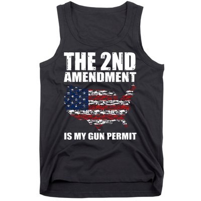 The 2nd Amendment Is My Gun Permit American Gun Flag Tank Top