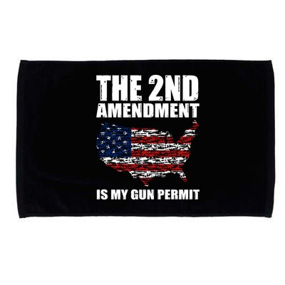 The 2nd Amendment Is My Gun Permit American Gun Flag Microfiber Hand Towel