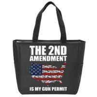 The 2nd Amendment Is My Gun Permit American Gun Flag Zip Tote Bag