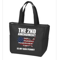 The 2nd Amendment Is My Gun Permit American Gun Flag Zip Tote Bag