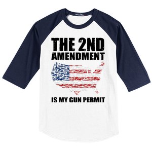 The 2nd Amendment Is My Gun Permit American Gun Flag Baseball Sleeve Shirt