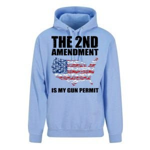 The 2nd Amendment Is My Gun Permit American Gun Flag Unisex Surf Hoodie