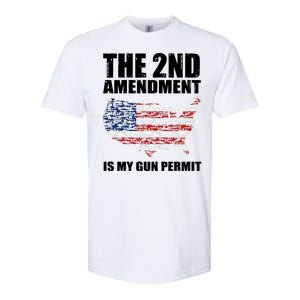 The 2nd Amendment Is My Gun Permit American Gun Flag Softstyle CVC T-Shirt