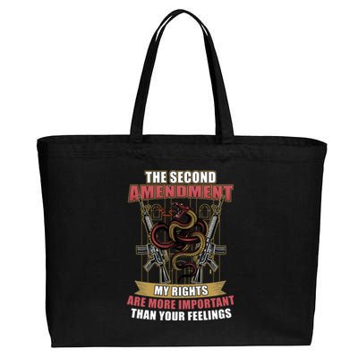 The 2nd Amendment My Rights Are More Important Than Your Feelings Cotton Canvas Jumbo Tote