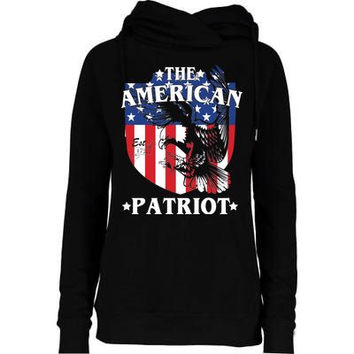 The American Patriot Est 1776 Womens Funnel Neck Pullover Hood