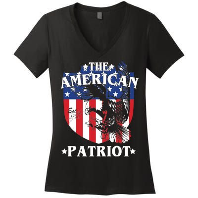 The American Patriot Est 1776 Women's V-Neck T-Shirt