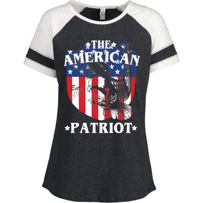 The American Patriot Est 1776 Enza Ladies Jersey Colorblock Tee