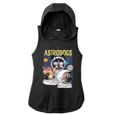 The Astrodogs Astronauts Dogs In Space Ladies PosiCharge Tri-Blend Wicking Draft Hoodie Tank