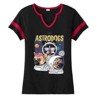 The Astrodogs Astronauts Dogs In Space Ladies Halftime Notch Neck Tee