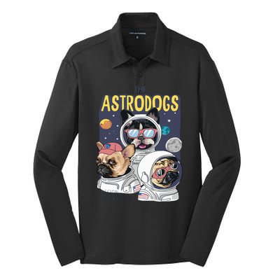 The Astrodogs Astronauts Dogs In Space Silk Touch Performance Long Sleeve Polo