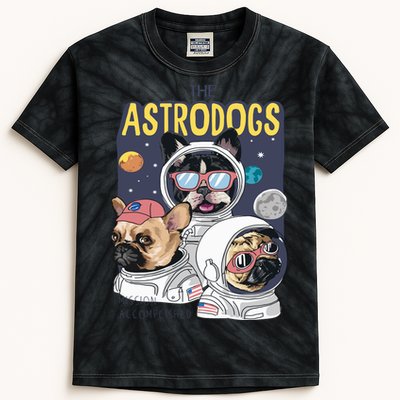 The Astrodogs Astronauts Dogs In Space Kids Tie-Dye T-Shirt