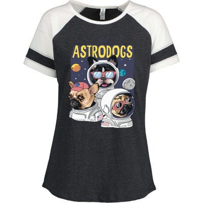 The Astrodogs Astronauts Dogs In Space Enza Ladies Jersey Colorblock Tee