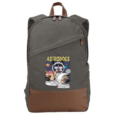 The Astrodogs Astronauts Dogs In Space Cotton Canvas Backpack