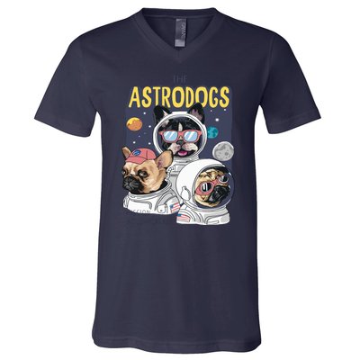 The Astrodogs Astronauts Dogs In Space V-Neck T-Shirt