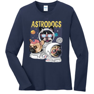 The Astrodogs Astronauts Dogs In Space Ladies Long Sleeve Shirt