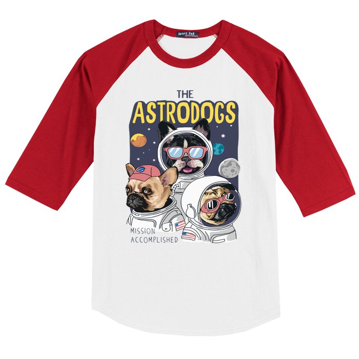 The Astrodogs Astronauts Dogs In Space Baseball Sleeve Shirt