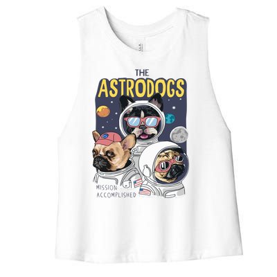 The Astrodogs Astronauts Dogs In Space Women's Racerback Cropped Tank