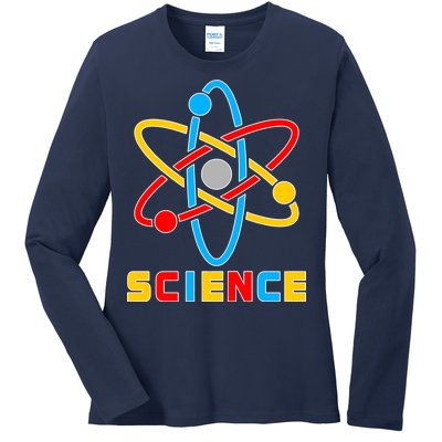 The Atom Science Logo Ladies Long Sleeve Shirt