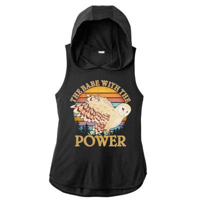 The Babe With The Power Ladies PosiCharge Tri-Blend Wicking Draft Hoodie Tank