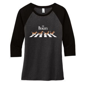 The Beagles Parody Logo Women's Tri-Blend 3/4-Sleeve Raglan Shirt