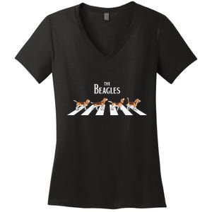 The Beagles Parody Logo Women's V-Neck T-Shirt