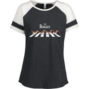 The Beagles Parody Logo Enza Ladies Jersey Colorblock Tee