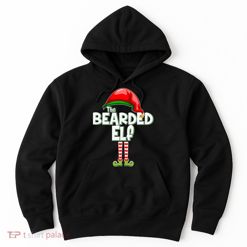The Bearded Elf Funny Family Christmas Hoodie