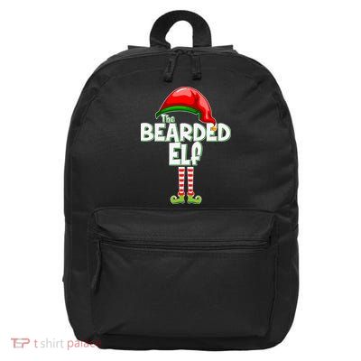 The Bearded Elf Funny Family Christmas 16 in Basic Backpack