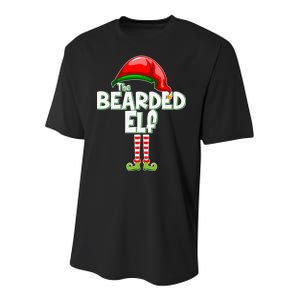 The Bearded Elf Funny Family Christmas Youth Performance Sprint T-Shirt