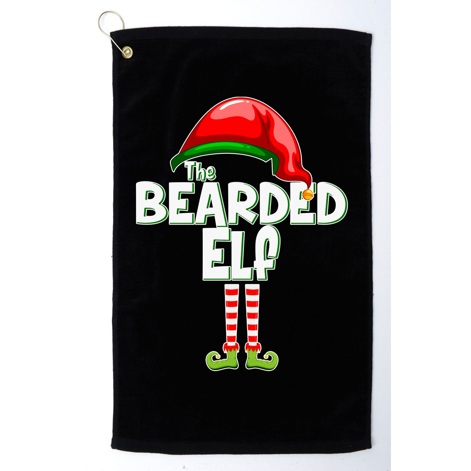The Bearded Elf Funny Family Christmas Golf Towel